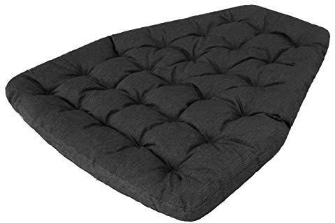 Bjird Hängesessel Kissen, Polster, Auflage für Polyrattan & Rattan Hängeschaukel, Sitzauflage für Hängekorb - Runde Sitzkissen - Rückenkissen für Hängesitz - Indoor & Outdoor - Schwarz Ökoleinen