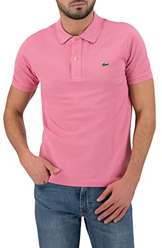 Lacoste Herren Polo-Shirt Kurzarm PH4012, Männer Polo-Hemd,2 Knopf,Slim Fit,Pink,3