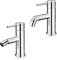 Set 2 rubinetti miscelatori lavabo e bidet completo di piletta, in ottone cromato, serie Manola (Set lavabo e bidet)
