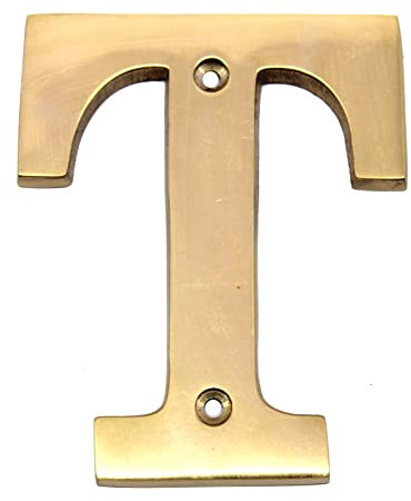 esplanade Brass House Hotel Door Name - Wall Door Plaque Alphabet Letter Z - 4 Inches (T Alphabet - 4)