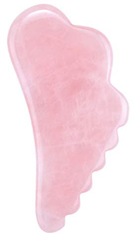 Gua Sha Pettine Naturale Rosa Cristallo di Quarzo Rosa Raschiatura Strumento di Massaggio Del Viso Pietra Raschiatura Raschietto Bordo per Le Donne Uomini Viso Gli Occhi