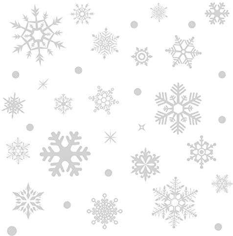Schneeflocken Fensterbilder Weihnachten Fensterdeko 155 PCS - Nepfaivy Selbstklebende Statische Schneeflocken Weihnachtsfensterbilder, Wiederverwendbare Winter Schneeflocken Fenstersticker Deko