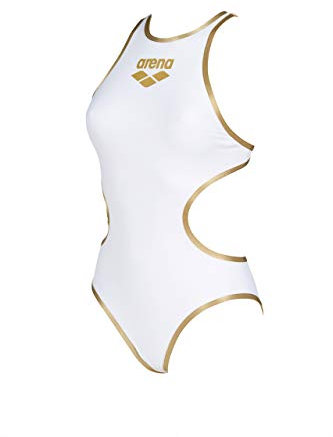 Arena One Big Logo Costume Intero Donna, Costume da Bagno ad Asciugatura Rapida, Costume da Bagno Sportivo in Tessuto Arena MaxLife Eco con Massima Resistenza al Cloro e Protezione UV UPF 50+