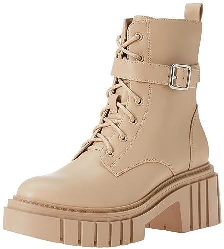 The Drop Women's Plateau-Springerstiefel Koi mit Schnürung, Sand, 39.5