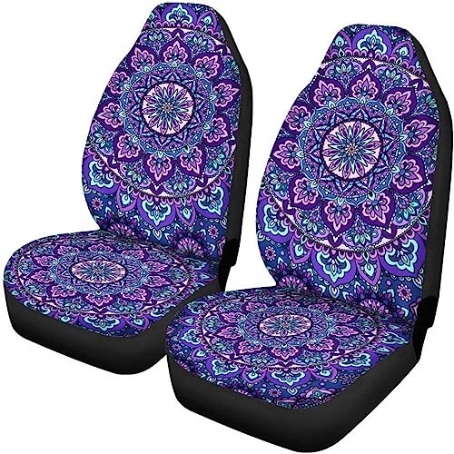 xixirimido Boho Mandalay Flower Autositzbezüge, nur vorne, universelle Passform, SUV, Van, Limousine