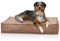 Knuffelwuff Hundekissen Lesedi aus Cord mit Handwebcharakter 120x80cm Braun - Abnehmbarer Bezug - waschbar - für große, mittelgroße und kleine Hunde