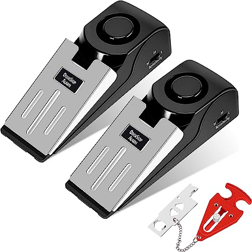 2 Pack Fermaporta Allarme 1 Pack Serratura portatile da Viaggio, Allarme di Arresto Della Porta del Cuneo