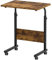 sogesfurniture höhenverstellbar Laptoptisch Computertisch mit Tablet Steckplatz, 60 * 40cm PC Tisch Sofatisch Pflegetisch Beistelltisch mit Rollen, Vintagebraun