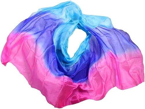 EFARMA Bauchtanz-Seidenschal, Bauchtanz-Zubehör, Tanzschleier, Schal, Bauchtanz-Übungsaufführung, Seidenschleier (Farbe, Größe: XXL 270 x 114 cm) (Color, Size : XXL 270x114cm)