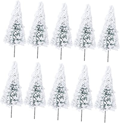 Zerodeko 10pcs Desk Accessories Bottle Brush Christmas Trees Landscape Trees Faux Plant Model Cedar Trees Artificial Cedar Tiny Trees Artificial Plant Cedar Tree Model Models Frost B6 Mini