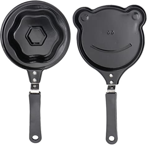 LIFKOME 2stücke Mini-omelettpfanne Antihaftbeschichtete Kochpfanne Cartoon-bratpfanne Frühstückspfanne Pfannkuchenpfanne Mini-kochpfanne Zum Braten Und Backen Gemischte Formen Und
