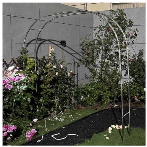Gartenbogen Aus Metall, Rosenbogen Aus Edelstahl, Garten Torbogen, 230CM/240CM Hoch Wetterbeständig Rankhilfe Spalier, Rankgitter Rosenhilfe - Garten Decoration(Size:1.5 * 2.4m(4.9 * 7.9ft))