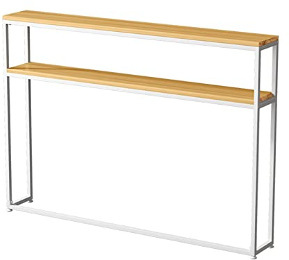 Mesa Consola Estrecha Mesas auxiliares estrechas para sofá, mesas auxiliares con Parte Superior de Madera Mesa Consola Simple Mesa Alta de Entrada de Metal para el hogar, Cocina, hogar