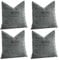 Sungeek 4er Set Kordsamt Kissenbezüge, Dekorativ Zierkissenbezüge Weich Kissenbezug Dekokissen Sofakissen Couchkissen Deko Bezug Kissenhülle für Sofa Schlafzimmer Wohnzimmer (Dunkelgrau, 50x50 cm)