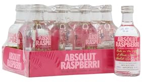 Absolut - Raspberry Flavoured Miniatures 12 x 5cl - Vodka 5cl x 12 38% ABV