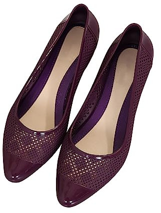 Ballerine da donna – tinta unita alla moda scarpe da donna semplici scarpe basse traforate traspiranti comode scarpe da lavoro ufficio guida comfort formale a punta scarpe basse senza lacci, Viola, 37