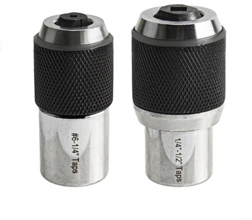 FACAIIO 2pc Adjustable Tap Socket Set, For Small Workshops, Adjustable Tap Wrench Set with Small M3-M6 / #6-1/4 and Large1/4-1/2