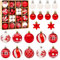 SAMSYOKI palline di natale rosso e bianco, addobbi albero di natale infrangibile in plastica, palline per albero di natale da 3/6 cm, ornamenti per decorazione dell'albero di natale