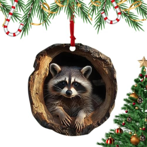 Acryl-Eulen-Weihnachtsschmuck, Weihnachts-Acryl-Tier-Dekor | Acryl 2D Anhänger Tier Eule Baumschmuck - Rustikale Bauernhaus-Dekoration, Flache Kunst für die Wand, Kaminsims,