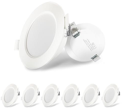 Eco.Luma LED Einbaustrahler 230V 600LM LED Spots 6W Einbauleuchten Deckenspots Deckenstrahler, Mini Slim 25.5mm Ultra Flach, Warmweiß 3000K Einbauspots für Schlafzimmer Küche Wohnzimmer, 6er Set