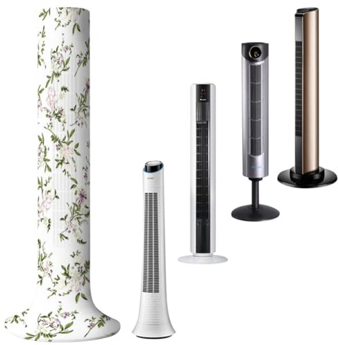 Tower Fan Dust Cover - Floral Pattern, Washable, Dust-Proof Protective Cover for 37-49 Inch Vertical Fan