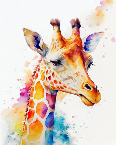 Bunte abstrakte Natur Tiere Giraffe Poster und Drucke Leinwand Malerei Wand Kunst Bilder Home Room Decor 40x50cm ohne Rahmen