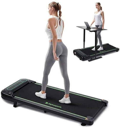 Alphasports 3-in-1 Laufband mit Manueller Steigung für Zuhause und Büro Walking Pad mit LED-Anzeige und Fernbedienung Treadmill Leises 1-6km/h Keine Montage Erforderlich