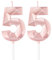 Rose Gold 55th Birthday Candles,3D Number 55 Candle for Cake,Girls 55th Birthday Decorations,Rose Gold 55 Candle Cake Topper for Girls Her Him Birthday Party Wedding Decorations