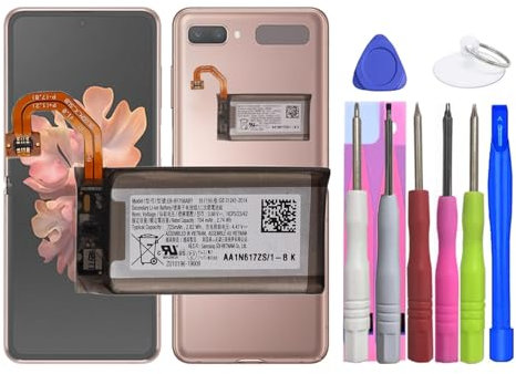 MUKUZI AKKU Compatible with Galaxy Z Flip 5G SM-F707 Handy Smartphone Telefon Main Display Screen (Replacement for EB-BF708ABY)