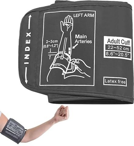 Monitor de Presión Arterial Manguito,Monitor de Pressão Arterial Manga,22-52cm Manguito Tensiometro,Monitor de Presión arterial para Brazo,Manguito de Reemplazo de Presión Arterial,Gris Oscuro