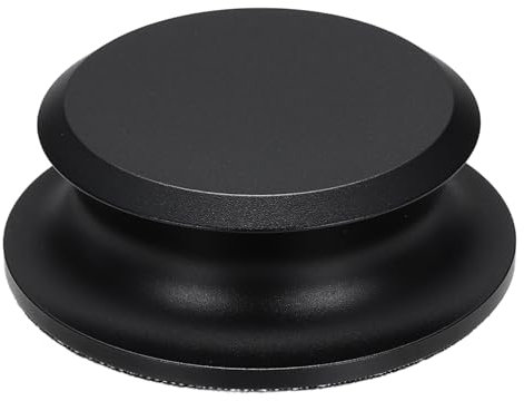 sourcing map Vinyl Record Weight Stabilizer,172g/6oz Aluminum Record Clamp Weight Disc Stabilizer 2.7x1 Turntable Vibration Damper Reducer for LP Players,Black