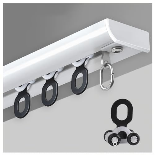 Vorhangschienensystem aus Aluminium, für Deckenmontage, robuste Gleitschiene für Raumteiler und Dusche