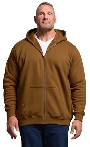 BadRhino Big & Tall Zip Through Hoodie - Men's - Plus Size Curve Brown