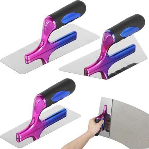 Kopinma 3 pack Beton Edger Venezianische Kelle Aus Edelstahl, Gipsspachtel mit Ergonomischem, Trockenbauspachtel zum Fertigstellen Von Kunstmalereien, Spachtel für Venezianische Gipsarbeiten