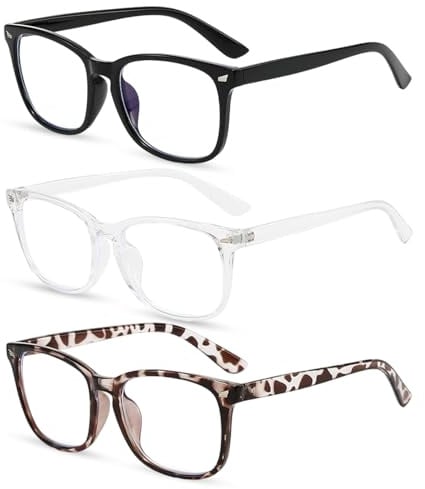 CERCTLA 3 Paires Lunettes Anti Lumiere Bleue, Lunette Gaming D'Ordinateur, Lunettes D'ordinateur Anti-Fatigue pour Homme Femme Lecture Gaming