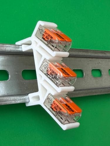 SOIXX Hutschienenhalter XWD für WAGO 221-412 DIN Rail 35 mm Hutschiene Halter Weiß