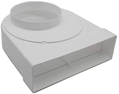 Kair 204 x 60mm to 125mm Rotating 90 Degree Elbow Plastic Duct Adaptor | Fits inside round duct pipe or flexible hose, Suitable for concealed installation