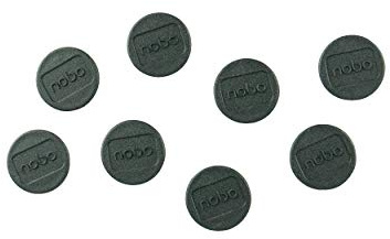 Nobo Magnetic Whiteboard Magnets, 20 mm, Pack of 8, 1901440, Coloured