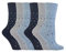 SockShop 6 Pairs Women's Cotton Gentle grip socks 4-8 uk, 37-42 eu Denim Polka Dots GG49