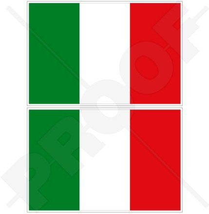 Vinilo adhesivo (75 mm) para parachoques con la bandera de Italia, 2 adhesivos