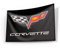 GUO Chevrolet Corvette Rennflagge Banner – Polyester, Messingösen, Anti-UV, Digitaldruck – Autoflagge 90 x 152 cm
