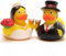 Duckshop I Badeente Brautpaar Mini I Quietscheente I L: 4,5 cm I Quietscheentchen I Geschenk für Hochzeitspaar I Geschenk für Hochzeit