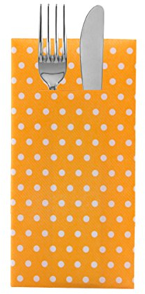 Sovie HOME Linclass® Airlaid Besteckservietten Iris | Curry/Orange | 40x40cm | Servietten mit Schlitz für Sommerfeste | 12 Stück