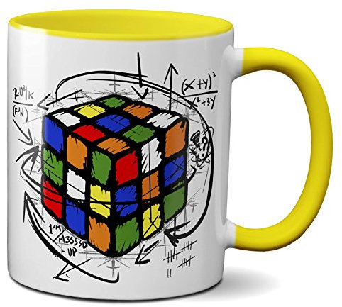 PAPAYANA - 1017 - Magic-Cube - Beidseitig Bedruckte Tasse 325ml 11oz - Große Farbauswahl - Gelb