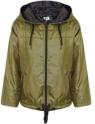 A2Z 4 Kids Girls Boys Raincoats Jackets Kids Lightweight Kag Mac Waterproof Hooded Jacket Cagoule Rain Mac Age 5-13 Years