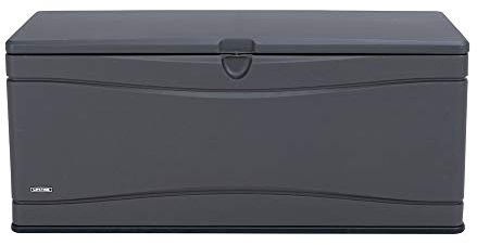 LIFETIME Auflagenbox & Kissenbox 495 Liter Fassungsvermögen | 61x153x68 cm Grau Kunststoff | Aufbewahrungsbox für Gartenutensilien