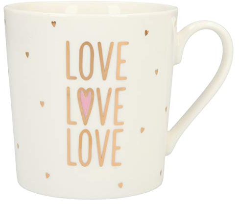 Depesche Tazza in porcellana con manico Love Love 5909.017, 300 ml