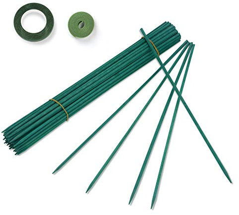 Growneer 30,5 cm grüner Holz-Pflanzenstecker, Blumenstecker, Röststäbchen, Holzschild, Gartenstäbe