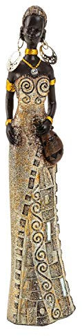 Lifestyle & More Moderne Skulptur Dekofigur Frau Afrikanerin Gold/braun Höhe 24 cm