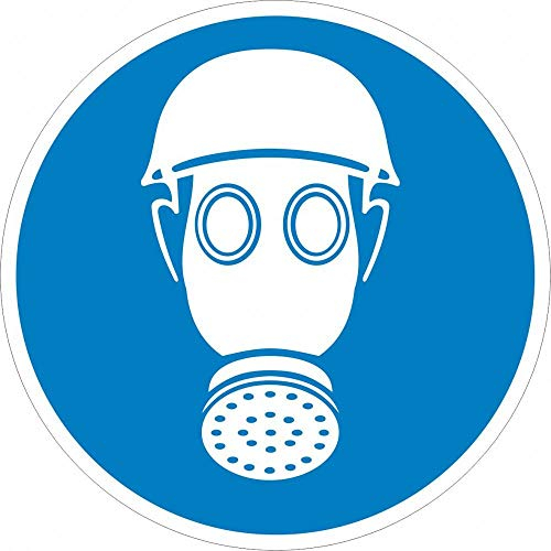 Schild: Atem- und Kopfschutz tragen - Aluminiumschild 100mm